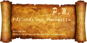 Pöstényi Maximilla névjegykártya